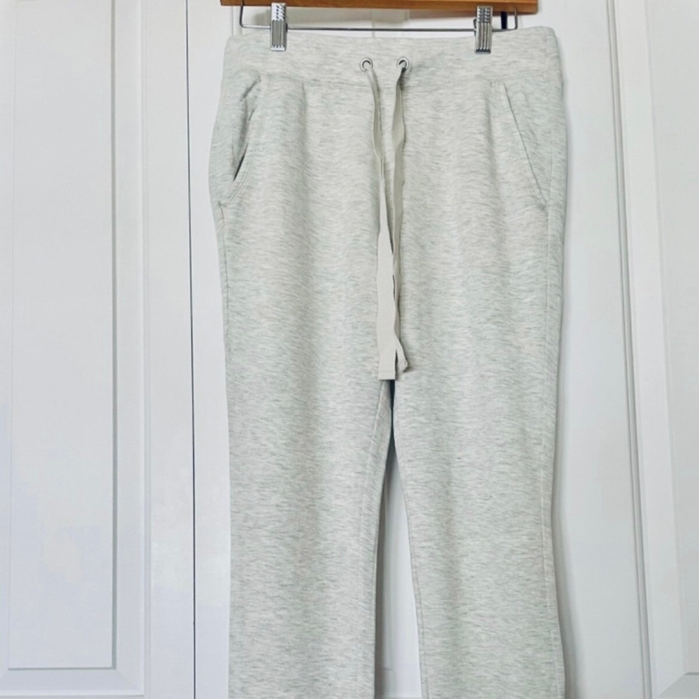 NWOT LOFT Outlet Light Heather Gray Fleece Drawstring Jogger Sweatpants Pants